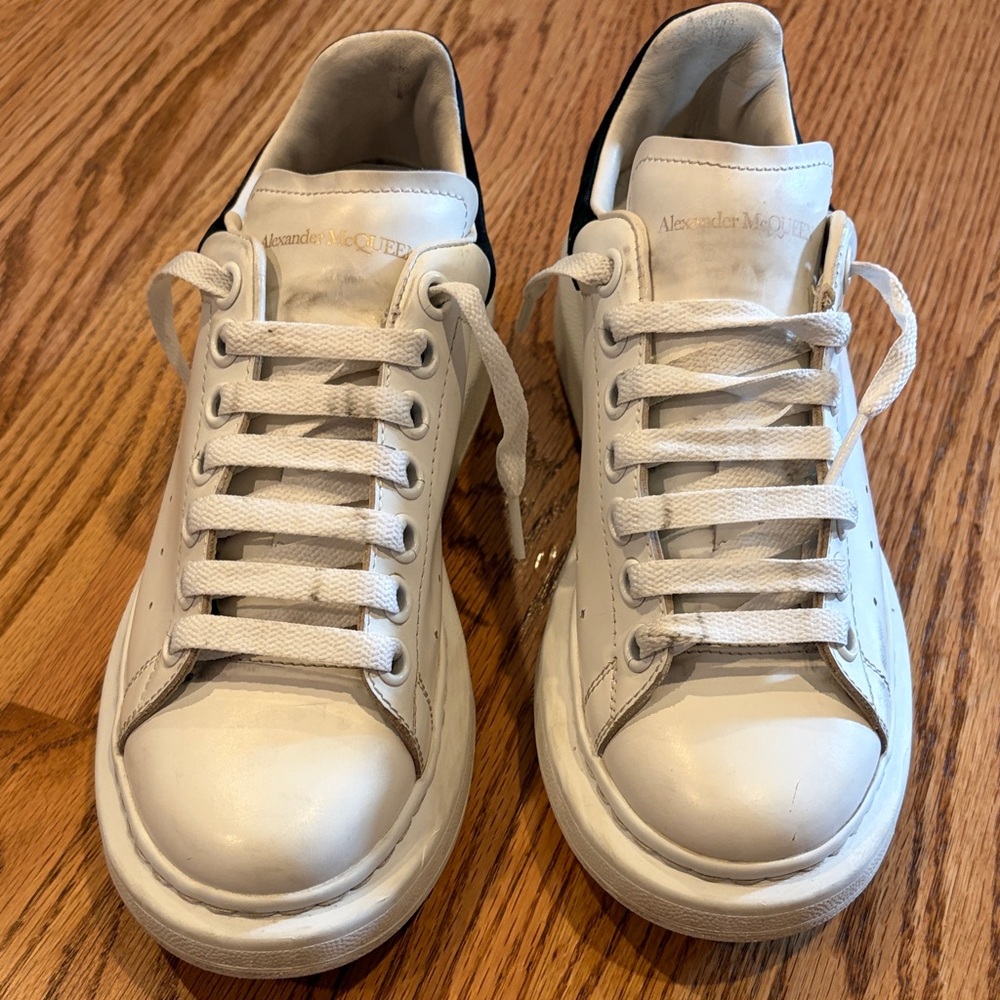 Alexander McQueen White Sneakers with Black Detail